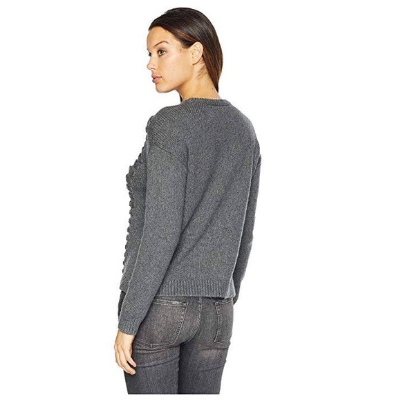 NWT Vince Camuto Lace Through Pullover Sweater, Gray | Sz S - Picture 2 of 10